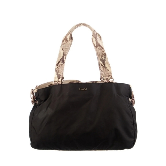 kate spade Handbags - - Kate Spade Nylon w/snakeskin trim shoulder Bag - EUC